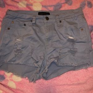 american light blue denim shorts